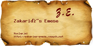 Zakariás Emese névjegykártya